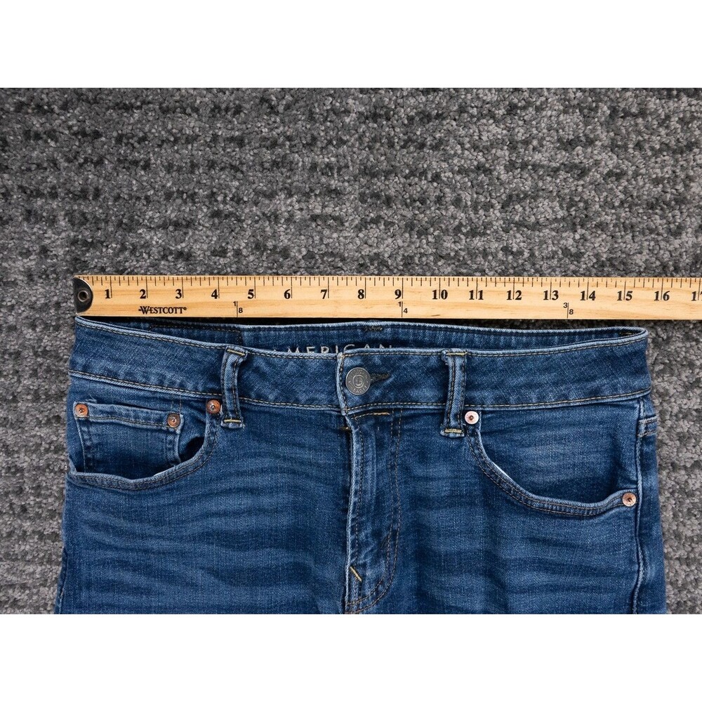American Eagle Jeans Mens 31x32 Actual 31x31 Blue Original Bootcut Stretch Denim - Picture 7 of 15